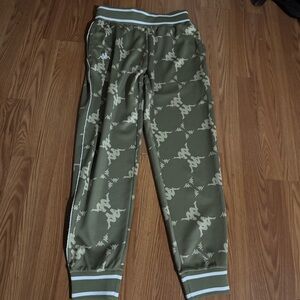 Vintage Kappa Green Logo Track Pants Jogger NWT Streetwear Y2k‎ Retro Hip Hop